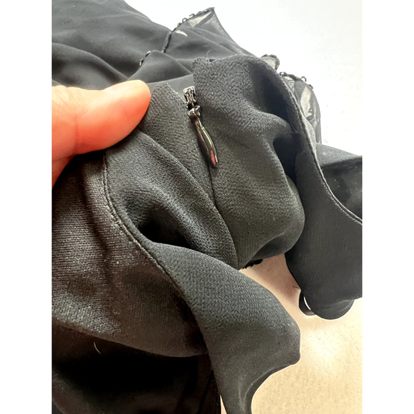 Patra Women's Black Sleeveless Cocktail Dress Size 10p Ruffles Party Cruise NWT - Picture 9 of 16